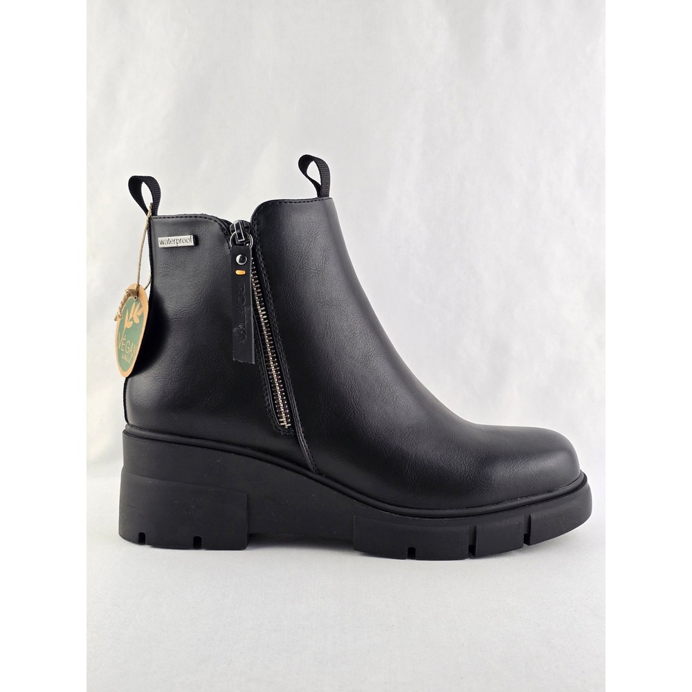 Romika Women's Wilma 03 Waterproof Double Zip Black Ankle Boots 41